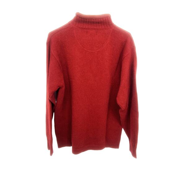 Woolrich Mens Red Burgundy Heather Wool Half Zip Mock Sweater Size M - Picture 4 of 7
